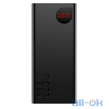 Зовнішній акумулятор (Power Bank) Baseus Adaman Metal Digital Display 20000mAh 22.5W 2021 Editon Black (PPAD000101)