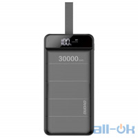 Зовнішній акумулятор (Power Bank) Dudao K8s 3USB with Led Lamp (30000mAh) - Black