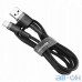 Кабель USB Type-C Baseus cafule Cable USB For Type-C 3A 0.5M Gray+Black (CATKLF-AG1) — інтернет магазин All-Ok. фото 1