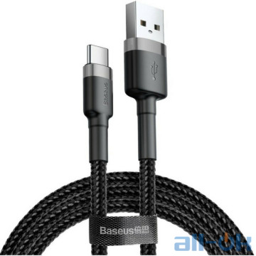 Кабель USB Type-C Baseus USB Cabel to USB-C Cafule 1m Grey/Black (CATKLF-BG1)