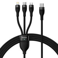 Кабель Lightning / USB Type-C / Micro USB Baseus Flash Series II 3 in 1 USB Type-C to Type-C/Lightning/Micro USB 100W 1.5m Black (CASS030201)