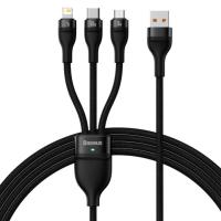 Кабель USB Type-C/Lightning/Micro USB Baseus Flash Series II 100W 3-in-1 USB to Type-C/Lightning/Micro USB 1.2m Black (CASS030001)