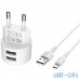 Мережевий зарядний пристрій BOROFONE BA23A Brilliant 2xUSB-A, 2.4A White w/Micro-USB cable (BA23AMW) — інтернет магазин All-Ok. фото 2