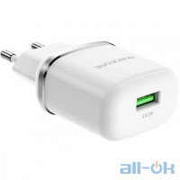 Мережевий зарядний пристрій BOROFONE BA36A High Speed 1xUSB-A, QC3.0, 18W  White (BA36AW)