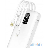 Зовнішній акумулятор (Power Bank) Hepu HP-985 Power Bank 30000 mAh White 