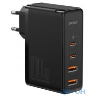 Мережевий зарядний пристрій Baseus GaN2 Pro Q.C 2C + Charger Type-C Cable 100W Black (CCGAN2P-L01)