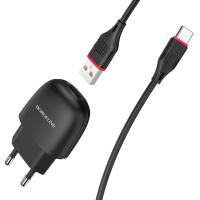 Мережевий зарядний пристрій Borofone BA49A Vast Black w/Type-С cable (BA49ACB)