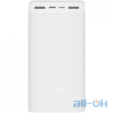 Зовнішній акумулятор Power bank Xiaomi Mi 3 30000mAh Quick Charge White (PB3018ZM)