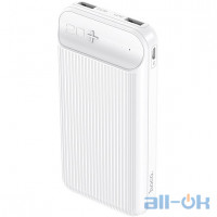 Зовнішній акумулятор (Power Bank) Hoco J52A 20000mAh White