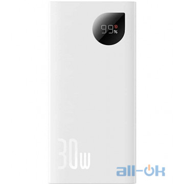 Зовнішній акумулятор (Power Bank) Baseus Adaman 2 20000 mAh 30W (PPAD050002) White
