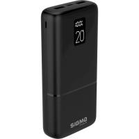 Зовнішній акумулятор (Power Bank) Sigma mobile X-power SI20A2QL 20000mAh Type-C PD20W QC22,5W Black (4827798423813) UA UCRF