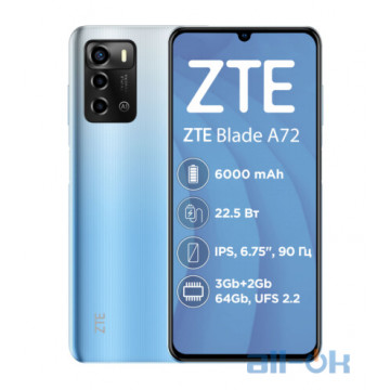 ZTE Blade A72 3/64GB Sky Blue UA UCRF