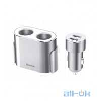 Автомобільний зарядний пристрій Baseus High Efficiency One to Two Cigarette Lighter Silver (CRDYQ-0S)