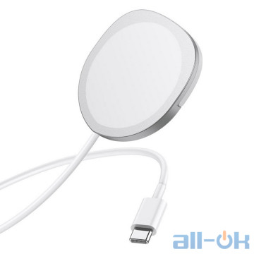 Бездротовий зарядний пристрій BOROFONE BQ12 Core magnetic holder wireless fast charger Silver