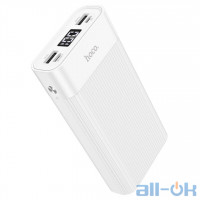 Зовнішній акумулятор (Power Bank) Hoco Power Bank 20000mAh Wellspring Digital Display J85 White