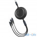 Кабель Lightning/USB Type-C/Micro USB Baseus Bright Mirror Retractable Data Cable USB to Micro USB/Lightning/Type-C 3.5A 1.2m Black (CAMLT-MJ01)  — інтернет магазин All-Ok. фото 1