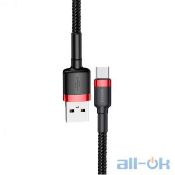 Кабель Micro USB Baseus Cafule Cable USB For Micro 2.4A 2M Red+Black (CAMKLF-C91)