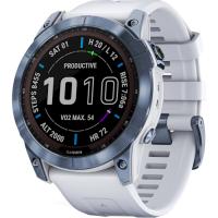 Смарт-годинник Garmin Fenix 7X Sapphire Solar M. Blue DLC Titanium w. Whitestone Band (010-02541-14/15)