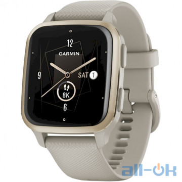 Смарт-годинник Garmin Venu Sq 2 – Music Edition Cream Gold Al. Bezel w. French Gray Case and S. Band (0010-02700-02/12)
