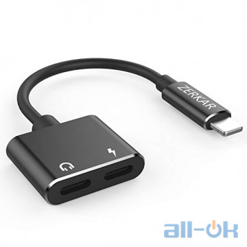 Charging&Audio Adapter 2 in 1 для iPhone black