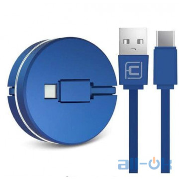 Кабель Cafele USB to Type C roulette portable Blue
