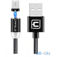 Магнітний кабель Cafele Lightning унiверсальний круглий  1m Black