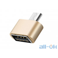 Перехідник TOPK  Micro OTG Adapter USB Converter Gold