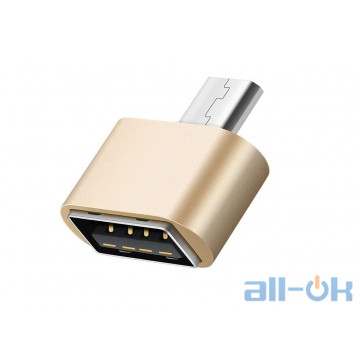 Переходник TOPK Micro OTG Adapter USB Converter Gold