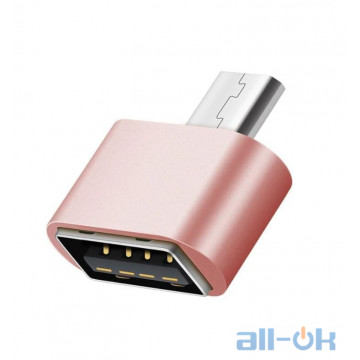 Переходник TOPK Micro OTG Adapter USB Converter Pink