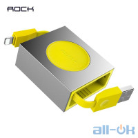 Кабель Lightning ROCK Lightning Retractable Charge & Sync Cable 0,8M Yellow (RCB0547-Yellow)