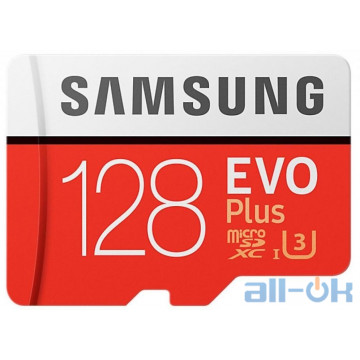 Карта пам'яті Samsung 128 GB microSDXC Class 10 UHS-I U3 EVO Plus + SD Adapter MB-MC128