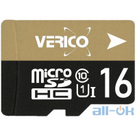 Карта пам'яті Verico MicroSDHC 16GB   Class 10 + SD Adapter