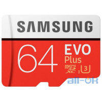 Карта пам'яті Samsung 64 GB microSDXC Class 10 UHS-I U3 EVO Plus 